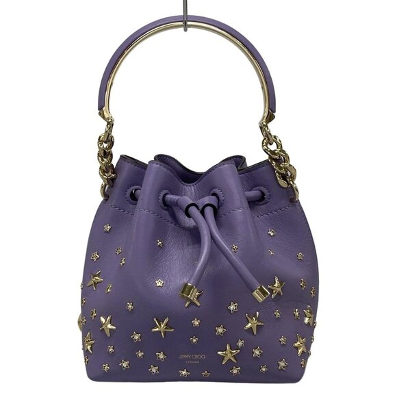JIMMY CHOO Bonbon Bucket S - Light Purple Leather Handbag 601-082925 - Picture 1 of 14